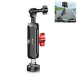 PULUZ Motorcycle Rearview Small Clamp CNC Metal Magic Arm Rod Mount (Black) - free shipping - PMC TechLife - Order now!