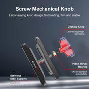 PULUZ Motorcycle Rearview Large Clamp CNC Metal Magic Arm Rod Mount