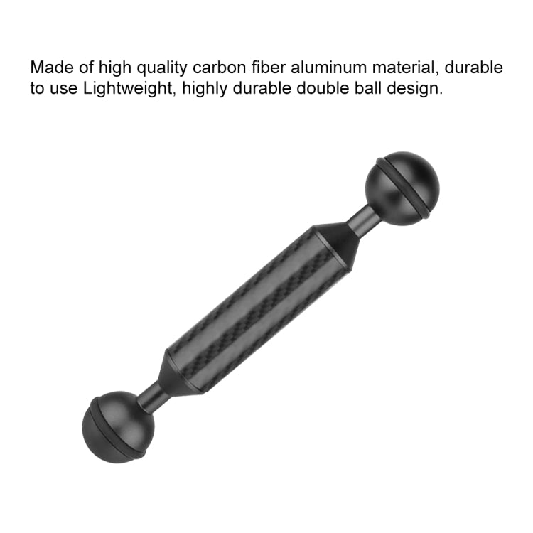 PULUZ 5 inch 13cm Length 20.8mm Diameter Dual Balls Carbon Fiber Floating Arm, Ball Diameter: 25mm(Black)