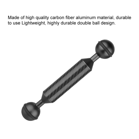 PULUZ 5 inch 13cm Length 20.8mm Diameter Dual Balls Carbon Fiber Floating Arm, Ball Diameter: 25mm(Black)