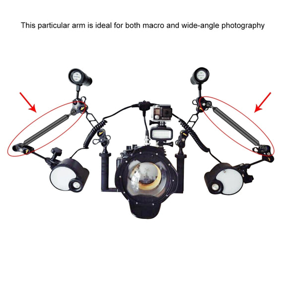 PULUZ 5 inch 13cm Length 20.8mm Diameter Dual Balls Carbon Fiber Floating Arm, Ball Diameter: 25mm(Black)