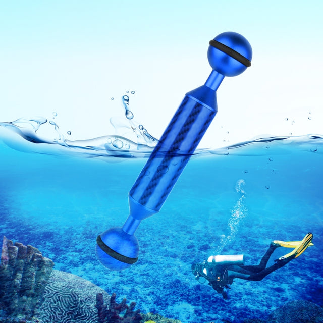 PULUZ 5 inch 13cm Length 20.8mm Diameter Dual Balls Carbon Fiber Floating Arm, Ball Diameter: 25mm(Blue)