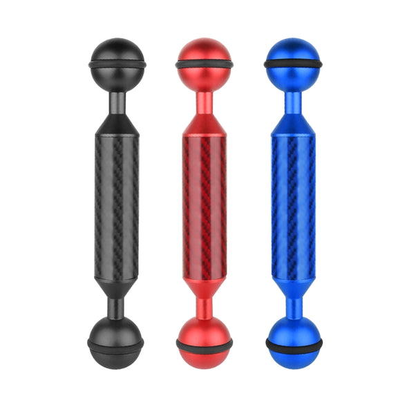 PULUZ 5 inch 13cm Length 20.8mm Diameter Dual Balls Carbon Fiber Floating Arm, Ball Diameter: 25mm(Black)