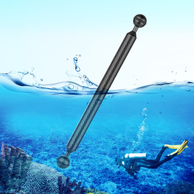 PULUZ  12 inch 30.4cm Length 20.8mm Diameter Dual Balls Carbon Fiber Floating Arm, Ball Diameter: 25mm(Black)