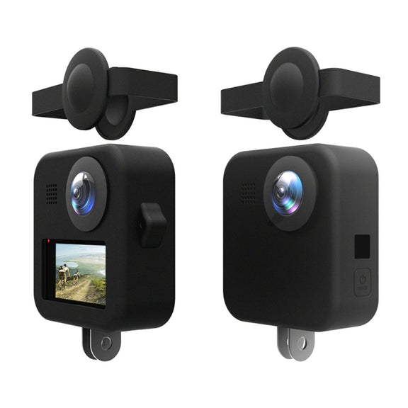 PULUZ for GoPro Max Dual Lens Caps Case + Body Silicone Protective Case(Black)