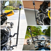 PULUZ Cycling Quick Release Bracket with 150cm Selfie Stick Set, Dual-heads Crab & Single Heads Clamps Handlebar Fixed Mount (Black)