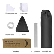 PULUZ 95cm Speedlite Flash Octagon Parabolic Softbox Bowens Mount Diffuser