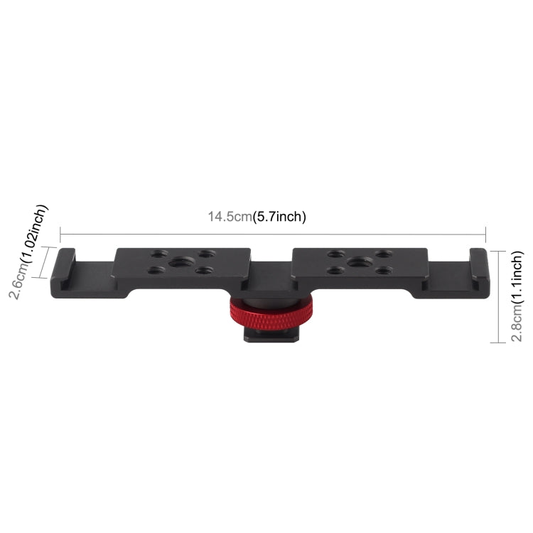 PULUZ Three-head Cold Shoe Bracket Mount(Black)
