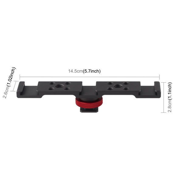 PULUZ Three-head Cold Shoe Bracket Mount(Black)