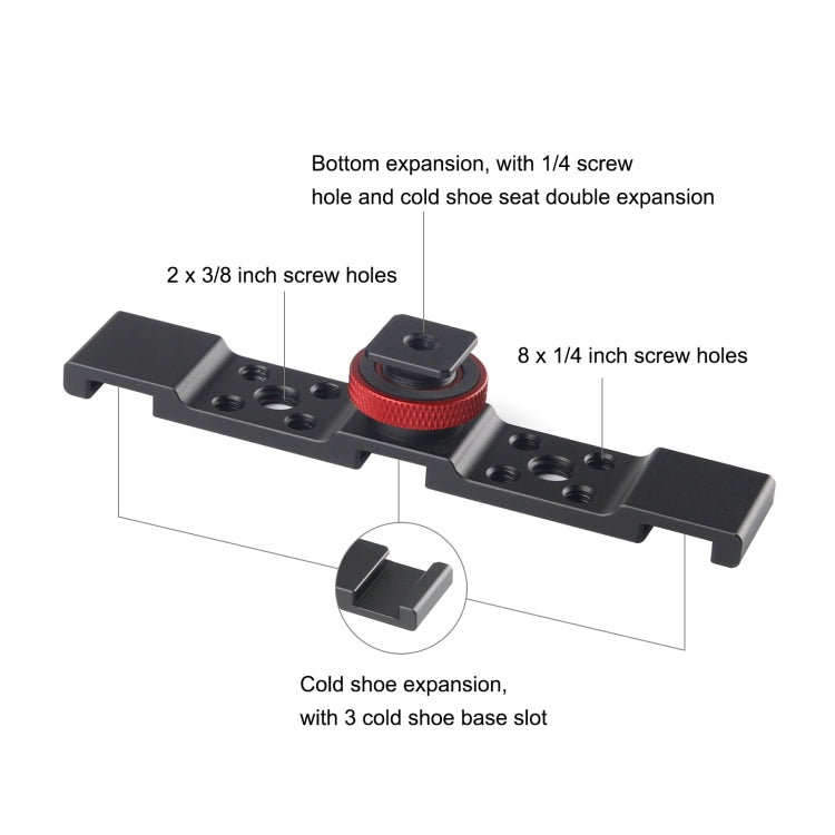 PULUZ Three-head Cold Shoe Bracket Mount(Black)