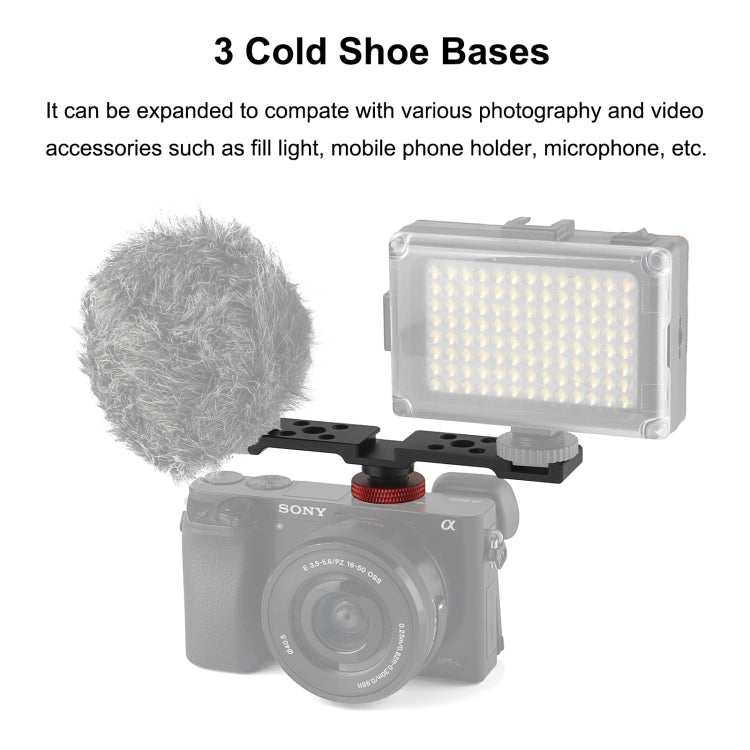 PULUZ Three-head Cold Shoe Bracket Mount(Black)