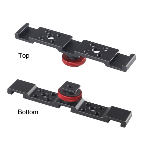 PULUZ Three-head Cold Shoe Bracket Mount(Black)