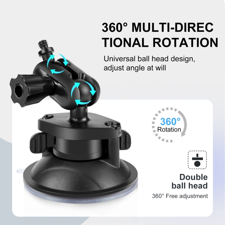 PULUZ 1/4 inch Magic Arm Suction Cup Mount (Black)
