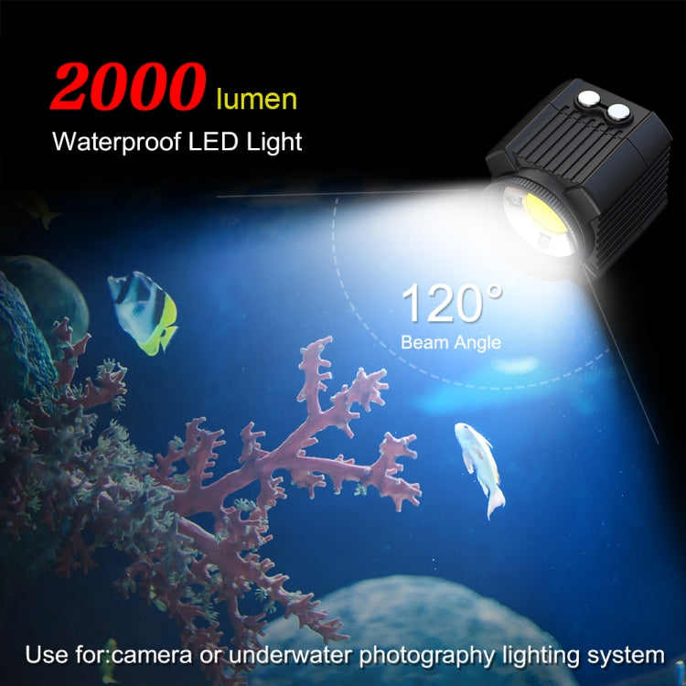PULUZ 60m Underwater LED Photography Fill Light 7.4V/1100mAh Diving Light for GoPro, Insta360, DJI and Other Action Cameras(Black)
