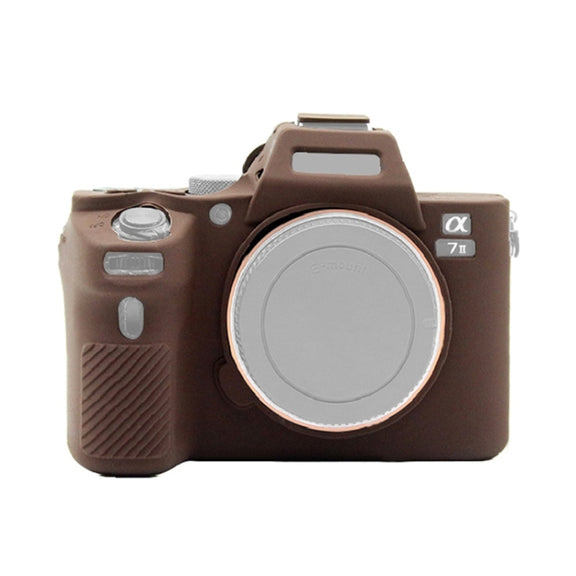 PULUZ Soft Silicone Protective Case for Sony ILCE-7MII / 7SMII / 7RMII(Coffee)