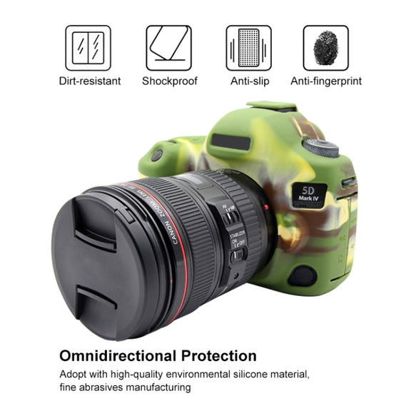 PULUZ Soft Silicone Protective Case for Canon EOS 5D Mark IV(Camouflage)