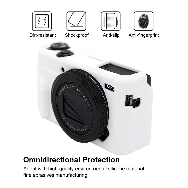 PULUZ Soft Silicone Protective Case for Canon EOS G7 X Mark II(White)