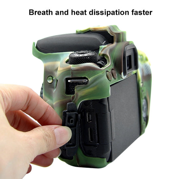 PULUZ Soft Silicone Protective Case for Canon EOS 77D(Camouflage)