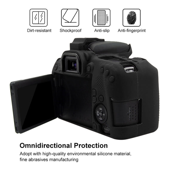 PULUZ Soft Silicone Protective Case for Canon EOS 77D(Black)