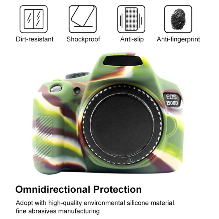 PULUZ Soft Silicone Protective Case for Canon EOS 1300D / 1500D(Camouflage)