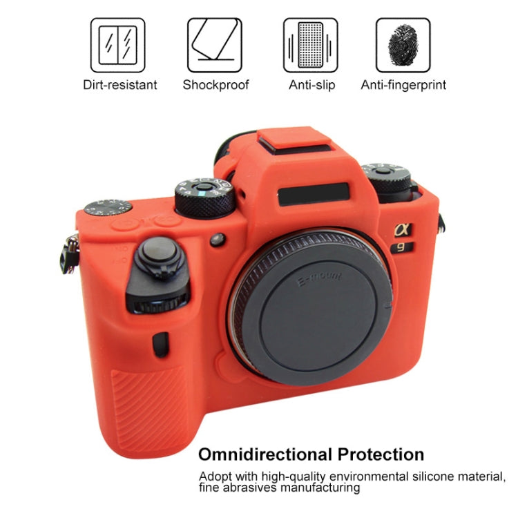 PULUZ Soft Silicone Protective Case for Sony A9 (ILCE-9) / A7 III/ A7R  III(Red)
