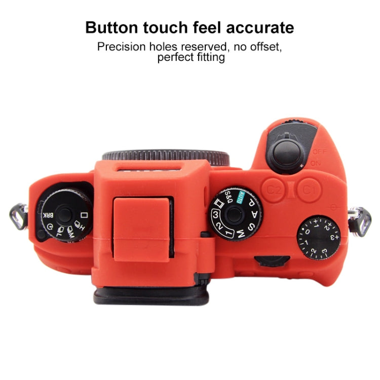 PULUZ Soft Silicone Protective Case for Sony A9 (ILCE-9) / A7 III/ A7R  III(Red)