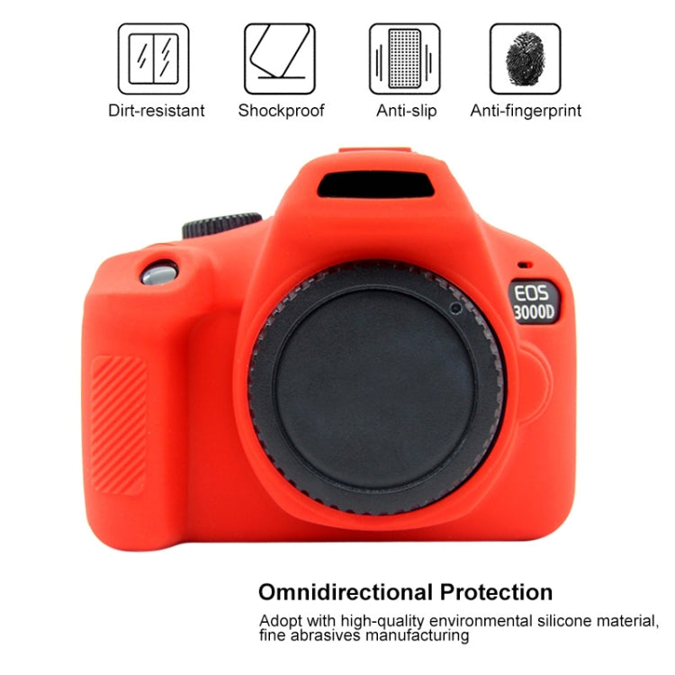 PULUZ Soft Silicone Protective Case for Canon EOS 3000D / 4000D(Red)