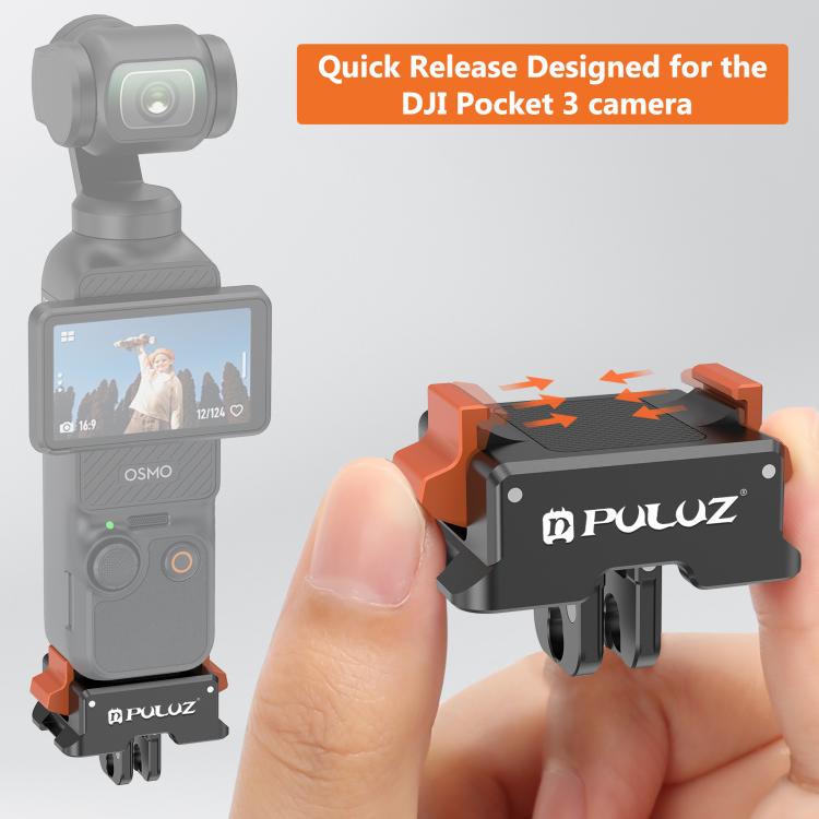 For DJI Osmo Pocket 3 PULUZ Quick Release Mount Adapter (Black)