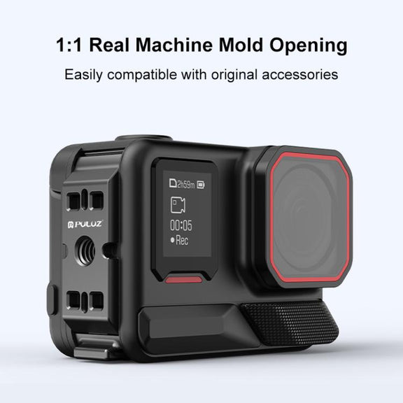 PULUZ ACE / AC Aluminum Alloy Vertical Shooting Magnetic Quick-release Battery Side Interface Cover for Insta360 Ace Pro 2 (Black)