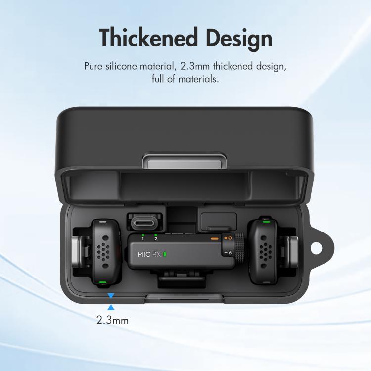 For DJI Mic Mini PULUZ Charging Case Silicone Scratch-proof Protective Cover (Black)