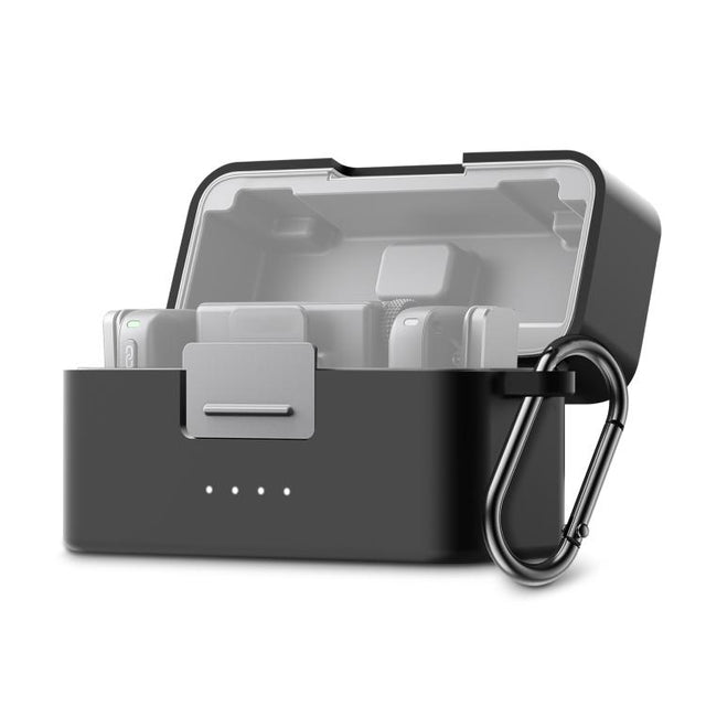 For DJI Mic Mini PULUZ Charging Case Silicone Scratch-proof Protective Cover (Black)