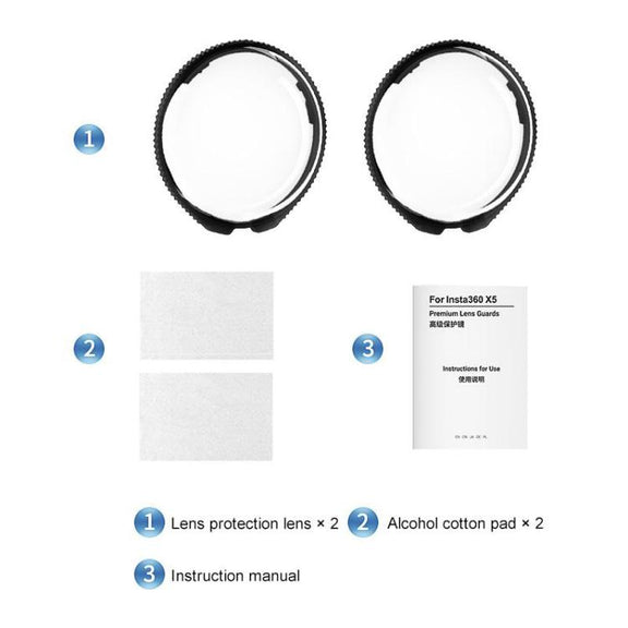 For Insta360 X5 PULUZ Rotating Optical Tempered Glass Lens Guard Protective Cover (Transparent)