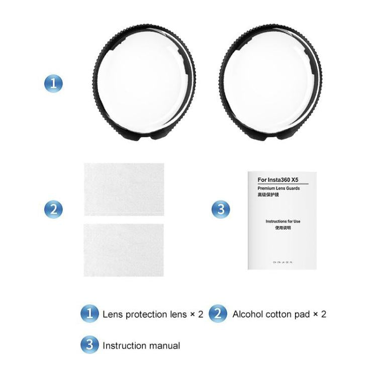 For Insta360 X5 PULUZ Rotating Optical Tempered Glass Lens Guard Protective Cover (Transparent)