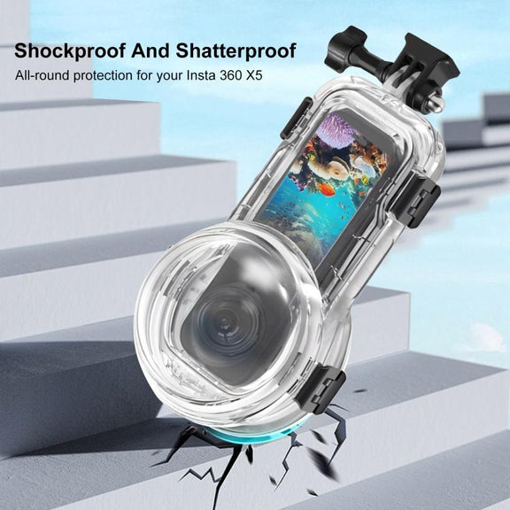 For Insta360 X5 PULUZ 60m Water-resistant Sealed Diving Case (Transparent)