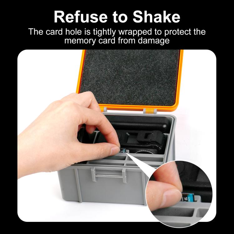 For DJI Osmo Action 5 Pro / 4 / 3 PULUZ Water-resistant Hard Carrying Suitcase Outdoor Protective Storage Box (Orange)