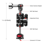 PULUZ Magic Arm Multi-way Ball  Aluminum Alloy Mount (Black)
