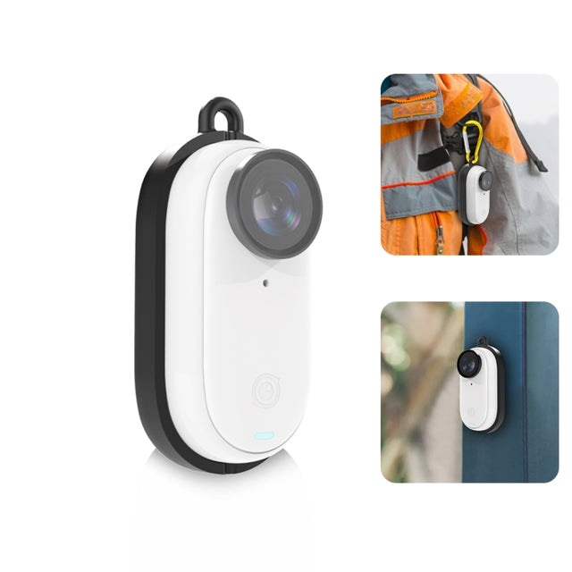 For Insta360 GO 3 PULUZ Body Magnetic Plastic Protective Frame Cage with Carabiner (Black)