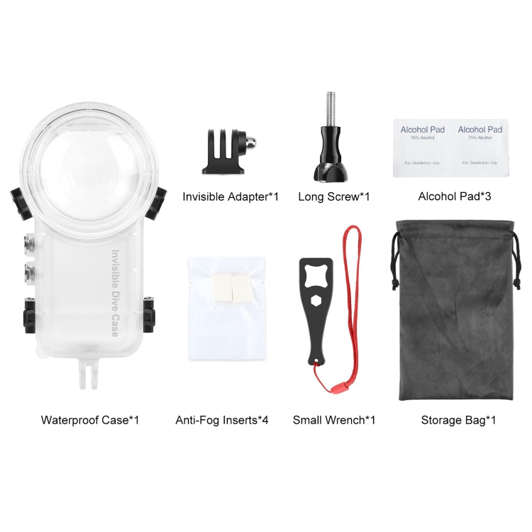 For Insta360 X3 PULUZ Invisible Dive Case 50m Water-resistant Sealed Case (Transparent)