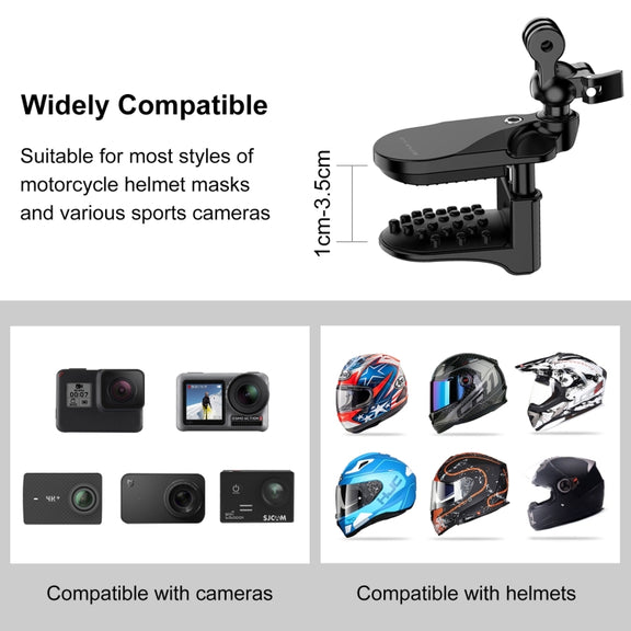 PULUZ Motorcycle Helmet Chin Clamp Mount for GoPro and Other Action Cameras (Black)