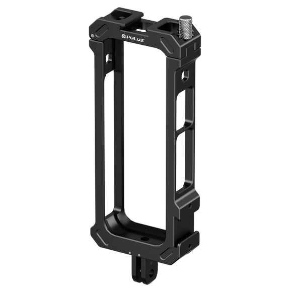 For Insta360 X4 PULUZ Metal Protective Cage Rig Housing Frame with Expand Cold Shoe Base & Tripod Adapter (Black)