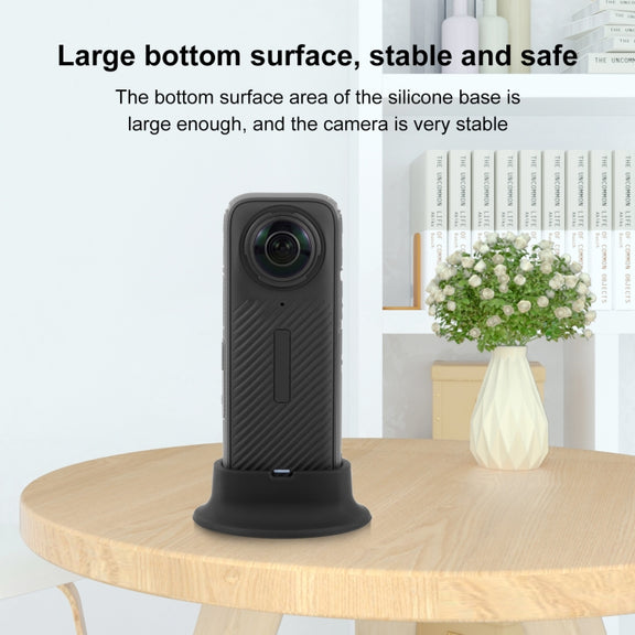 For Insta360 X4 PULUZ Silicone Dock Desktop Fixed Base Bracket (Black)