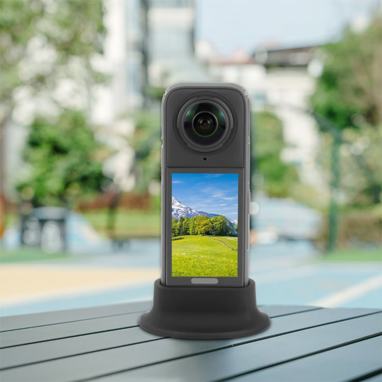 For Insta360 X4 PULUZ Silicone Dock Desktop Fixed Base Bracket (Black)