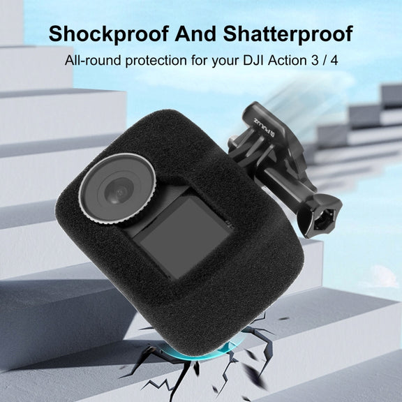 For DJI Osmo Action 5 Pro / 4 / 3 PULUZ High Density Foam Windshield (Black)