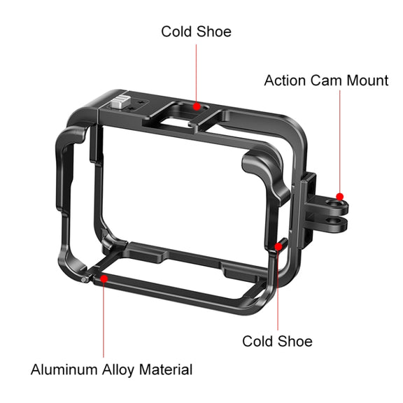 For Insta360 Ace Pro PULUZ Metal Protective Cage Adapter Frame (Black)