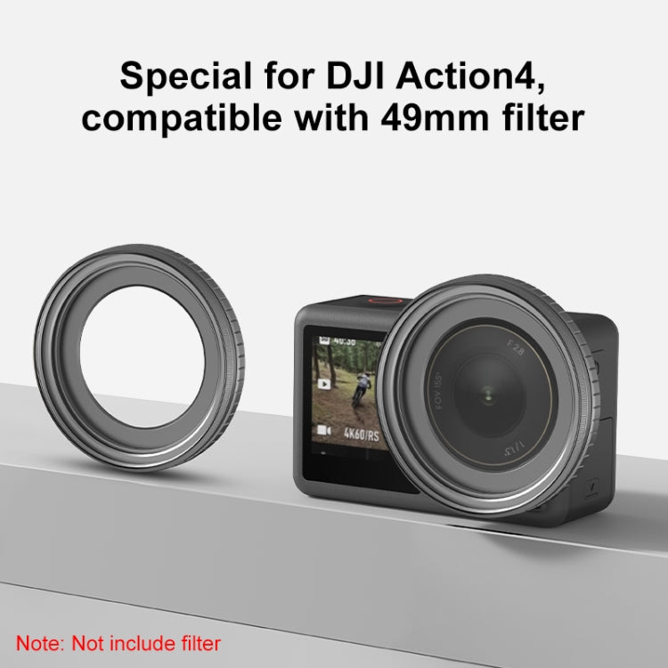 For DJI Action 5 Pro / 4 PULUZ Filter Holder Metal Protective Filter Frame (Black)