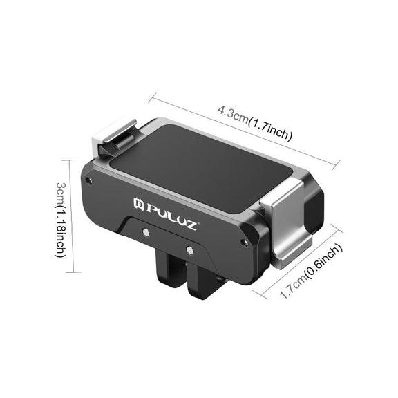 For DJI Osmo Action 5 Pro / 4 / 3 PULUZ Magnetic Quick Release Metal Base (Black)