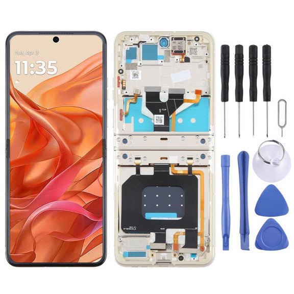 For Motorola Razr 2024 Original LCD Screen Digitizer Full Assembly with Frame (Orange)