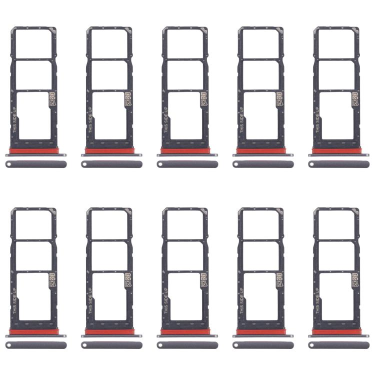 For Motorola Moto E30 10pcs Original SIM Card Tray + SIM Card Tray + Micro SD Card Tray (Grey)