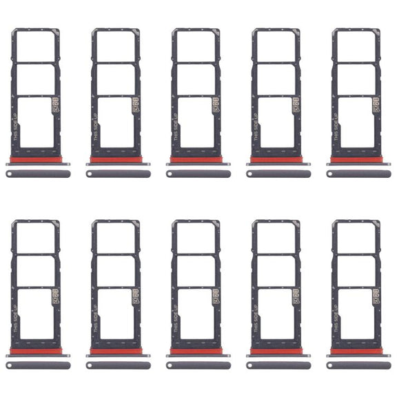 For Motorola Moto E30 10pcs Original SIM Card Tray + SIM Card Tray + Micro SD Card Tray (Grey)
