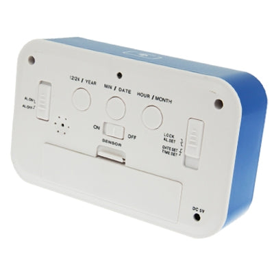 Multi Function Large Screen Alarm Clock with Calendar & LCD Light & Snooze Touch (Blue)